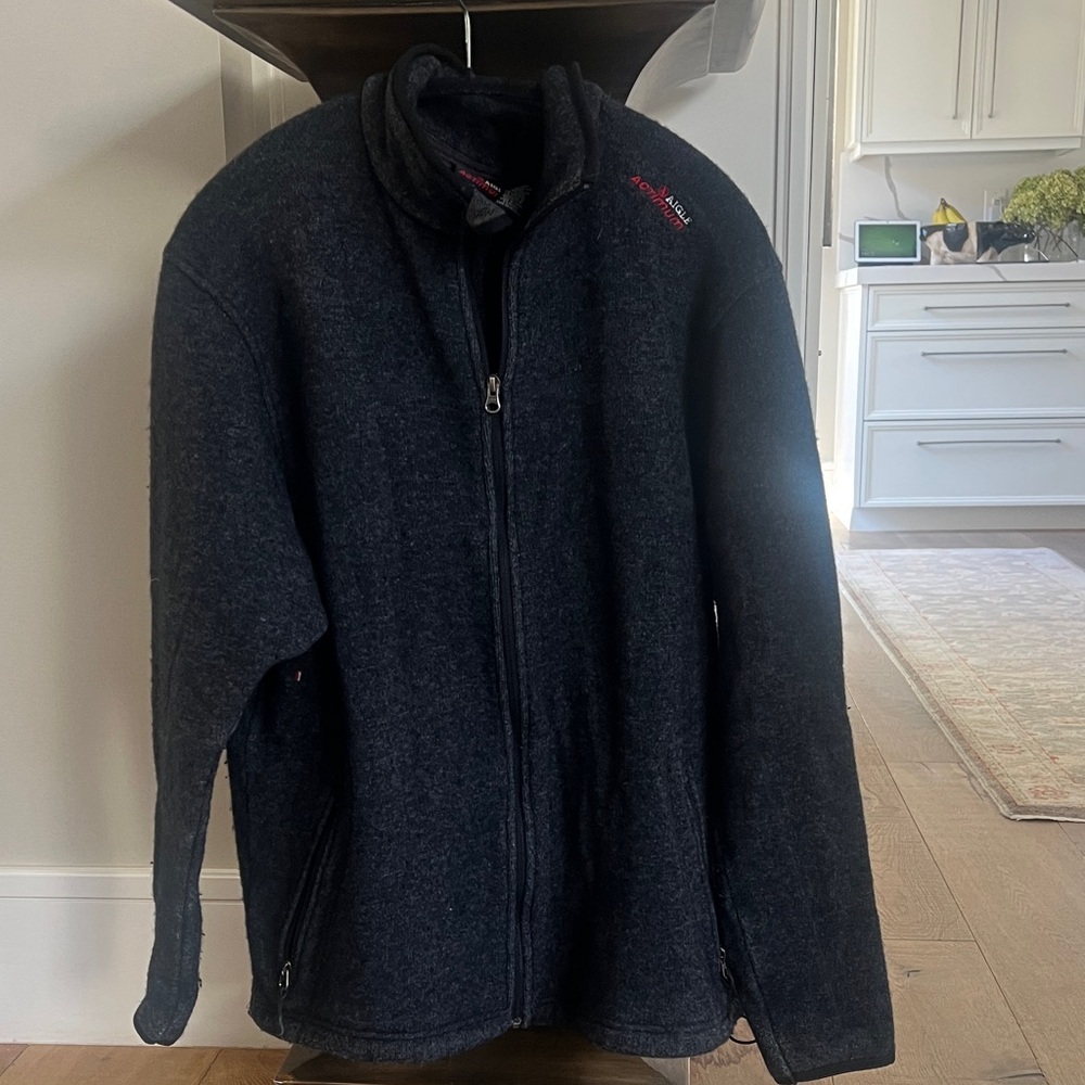 Aigle Men's Charcoal Zip-Up Sweater
